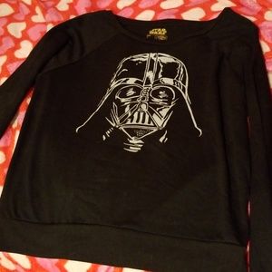 Star wars long sleeved slouchy shoulder top.